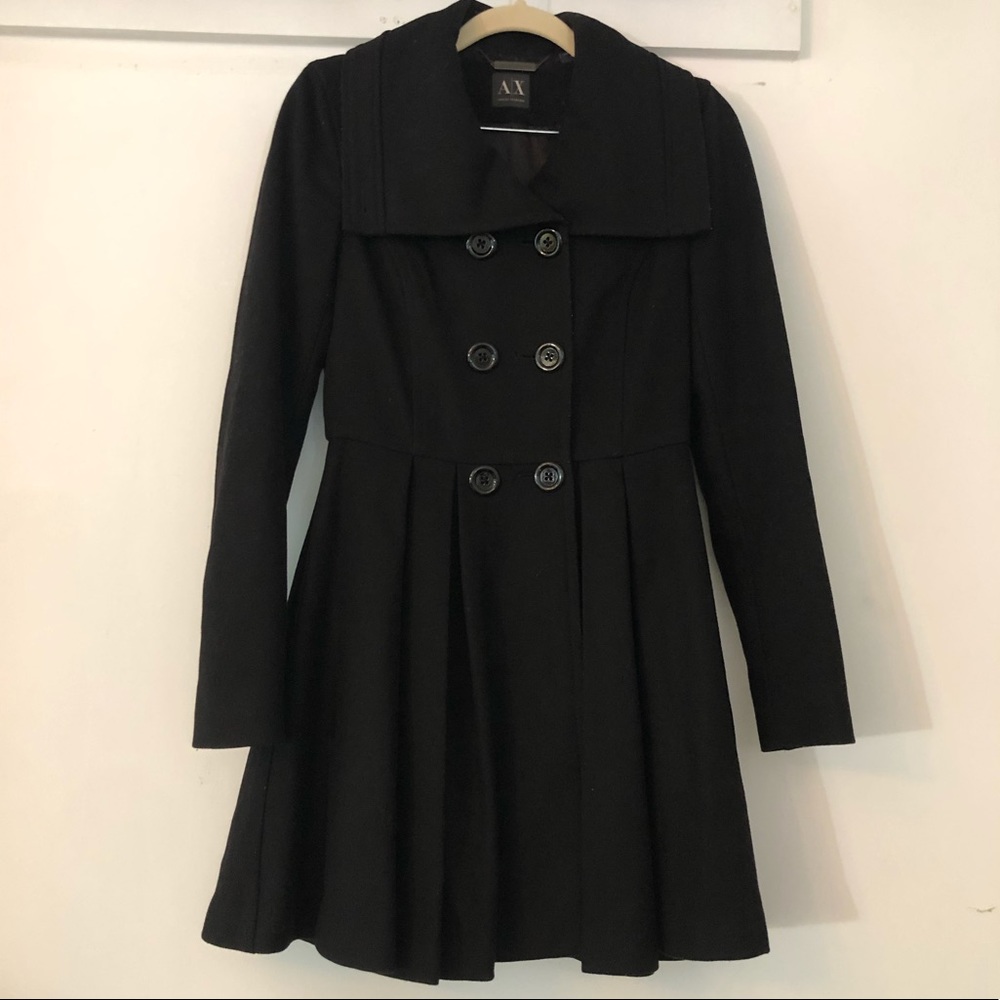 CLOSET CLOSING Armani Exchange Pleated Black Coat